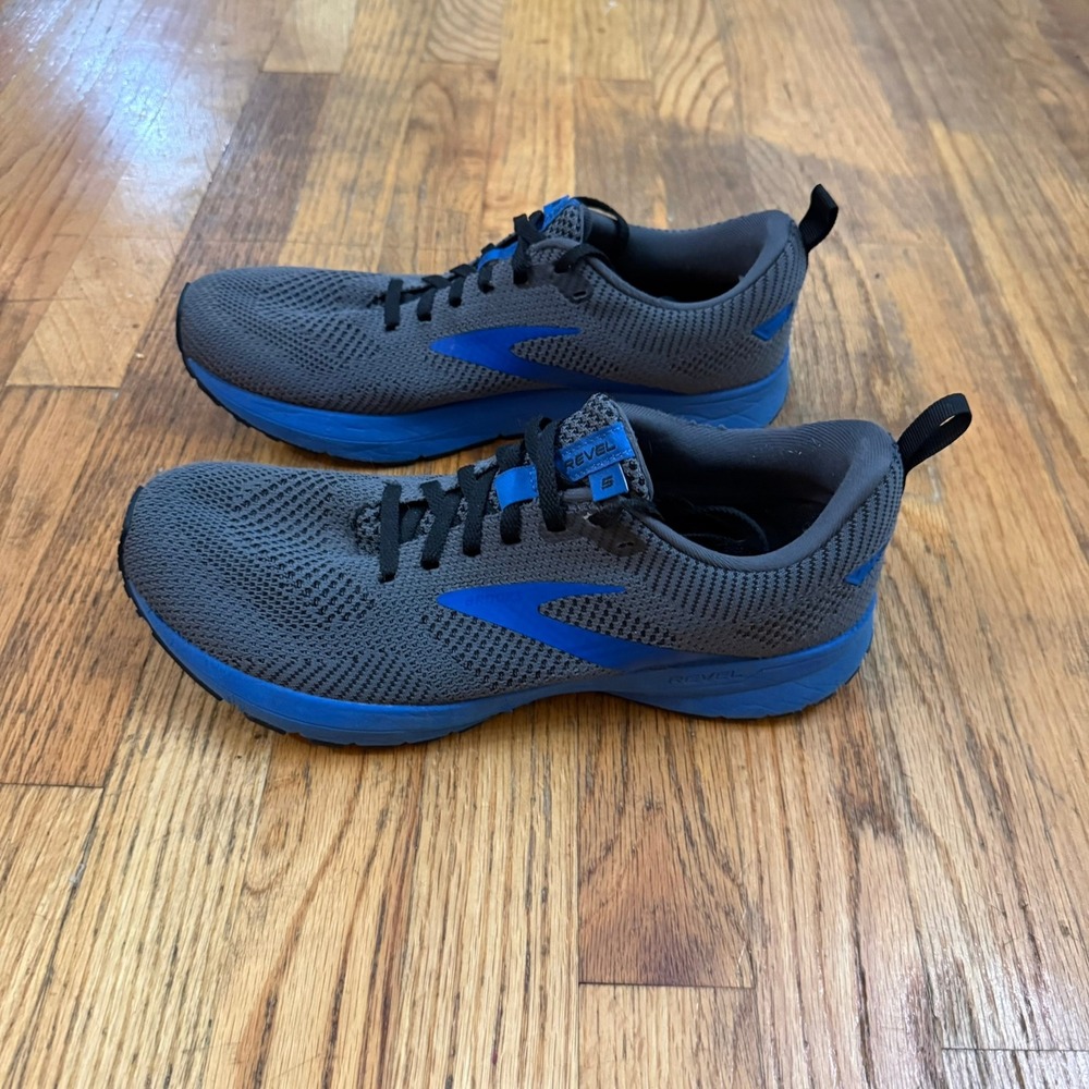 Brooks Revel 5 Mens 9.5 D Grey Blue Running Shoes Athletic Sneakers 1103741D053 - Picture 8 of 16